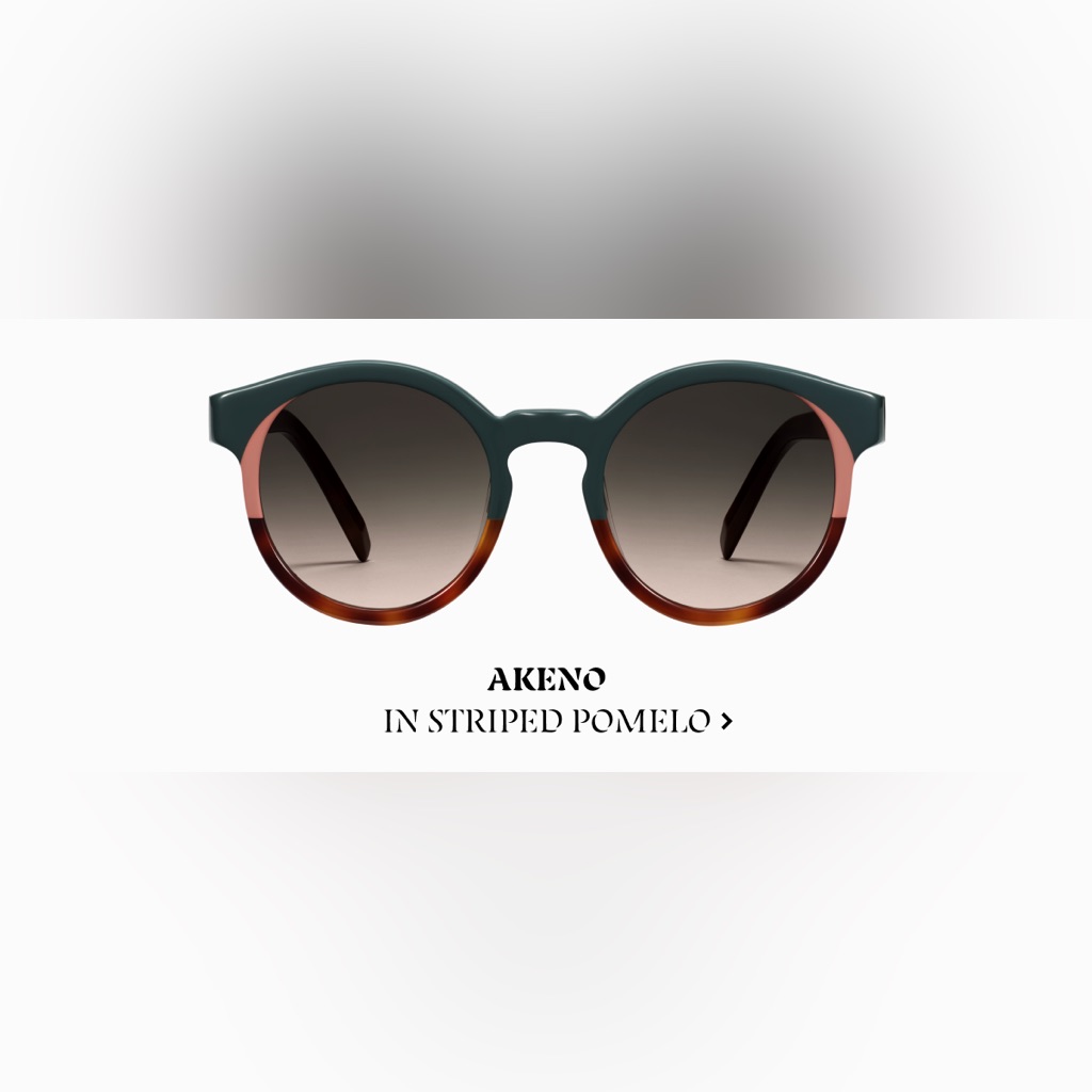 Warby Parker Akeno Sunglasses In Striped Pomelo With A Color-Blocked Frame